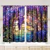 2 Pieces of Wisteria Flower Printed Curtains, Pole Bag Curtains, Home Decoration, Room Decoration