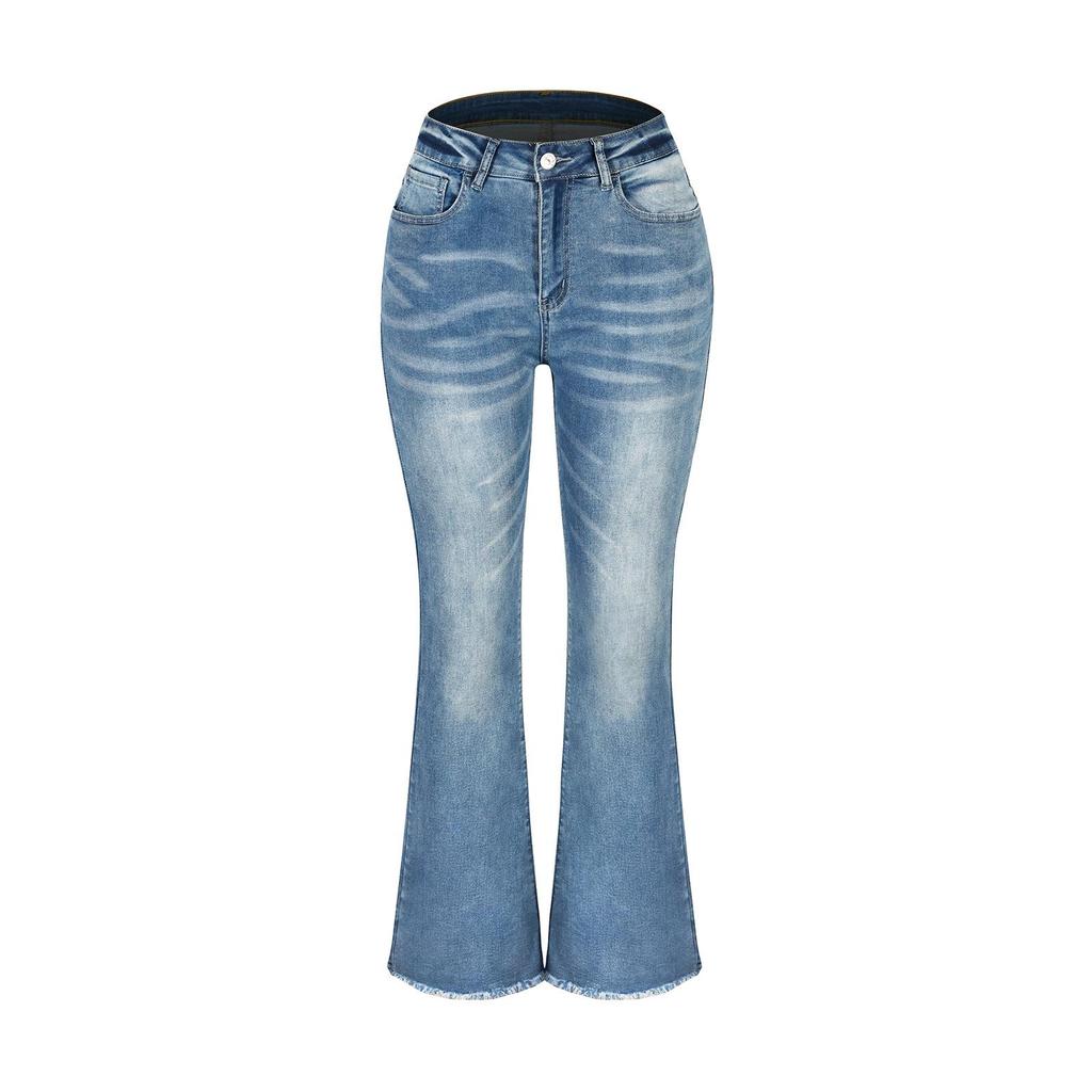 Elastic Flare Straight Leg Women's High Waist Jeans