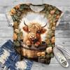 New Women Summer Cow Print T-Shirt Oversized Women's Trending Clothing Fashion Short Sleeve Shirt Women O-Neck Animal Blouse