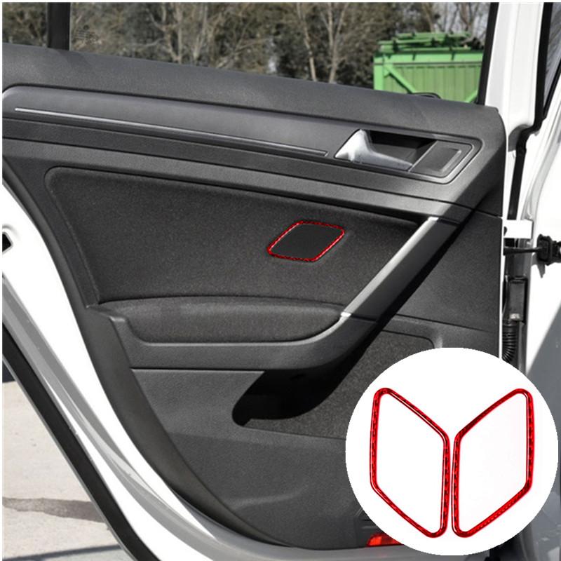 Защитное украшение салона автомобиля, красная наклейка из углеродного волокна для Volkswagen VW Golf 7 GTI MK7 2014-Стайлинг