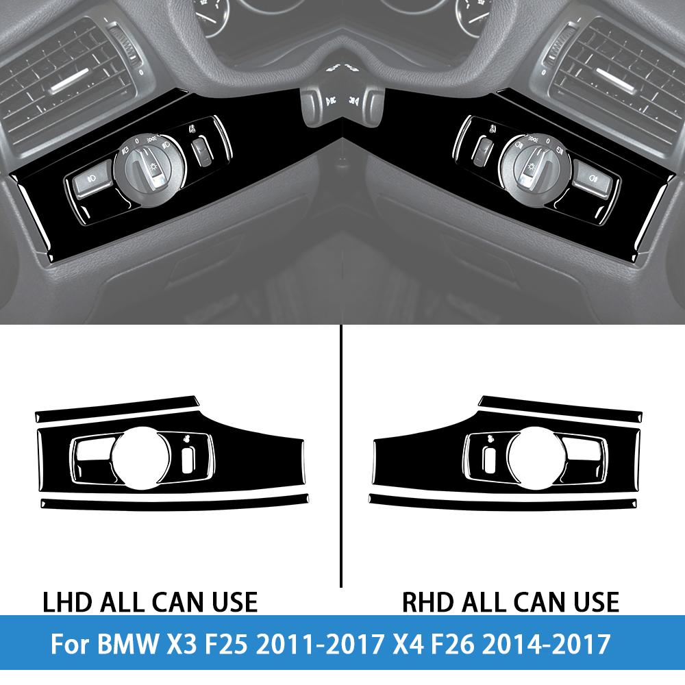 dsgur6 For BMW X3 F25 2011-2017 X4 F26 2014-2017Car Accessories Piano Black Interior Air Vent Taillight Console Trim Modified Sticker