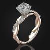 Кольцо для помолвки с муассанитом и розовым золотом 18 карат с бриллиантами для женщин