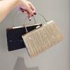 Dinner Bag New Women's Exquisite Buckle Pleated Shiny Crystal Ladies Handbag Luxury Temperament Party Crossbody Bag Trend
