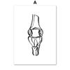 Wall Art Print Canvas Painting Human Anatomy Abstract One Line Bone Heart Tooth Nordic Poster Decor Pictures Medical Office Room