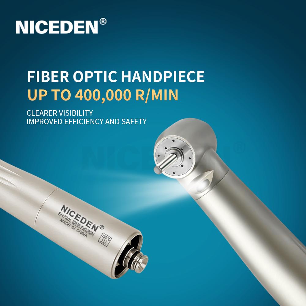 Niceden AI-X600L 21W Power Stainless Steel Standard Head Air Turbine High Speed Handpiece Dentals Optical LED N-Coupling Tools Materials