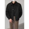 Men's Loose Fit Retro Woolen Lapel Jacket - Korean Autumn/Winter Style