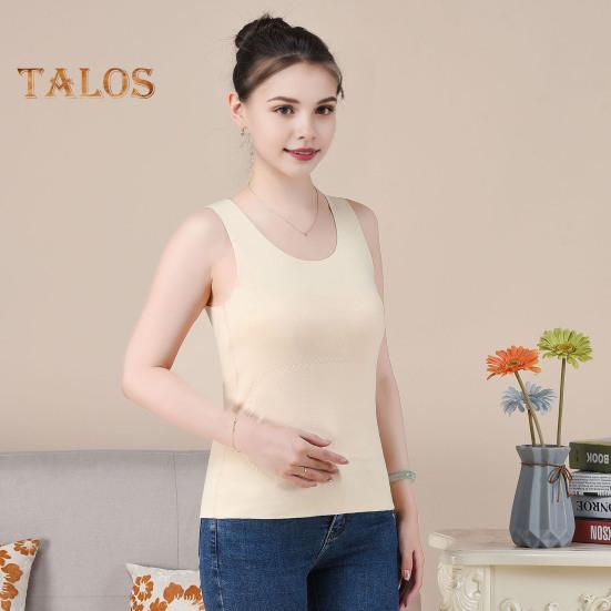 Зимний женский терможилет бесшовный двухсторонний плюшевый быстро фиксирующийся на температуре круглый вырез облегающий эластичный безрукавный внутренний костюм майка