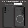Силиконовый магнитный чехол для телефона для Samsung S24 S23 S22 S21 S25 Ultra A55 A54 A35 A25 A15 5G Чехол для беспроводной зарядки Magsafe