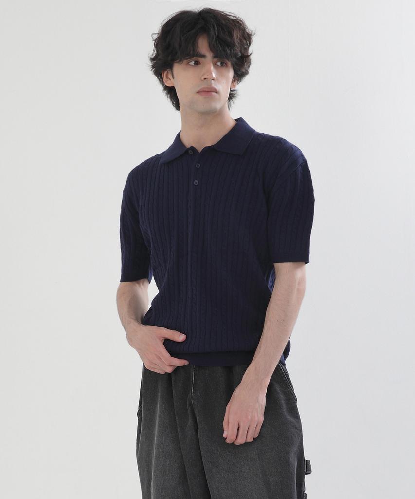 POLYGRAM Washable Cotton Cable Collar Half Knit - 4 Colors