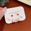 3 Pairs Cute Cartoon Christmas Earring Set Kawaii Santa Claus Bell Elk Festival Red Earring Fashion Jewelry Accessories Gifts