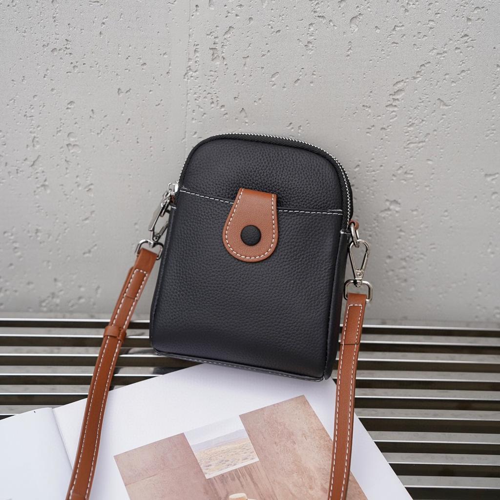 Кожаная сумка для мобильного телефона Женская летняя мини-сумка через плечо Компактная супер-огненная модная маленькая сумка-портфель
