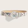 Korean Style PU Leather Waistband Printed Retro Waistband Retro Floral Belt  Daily