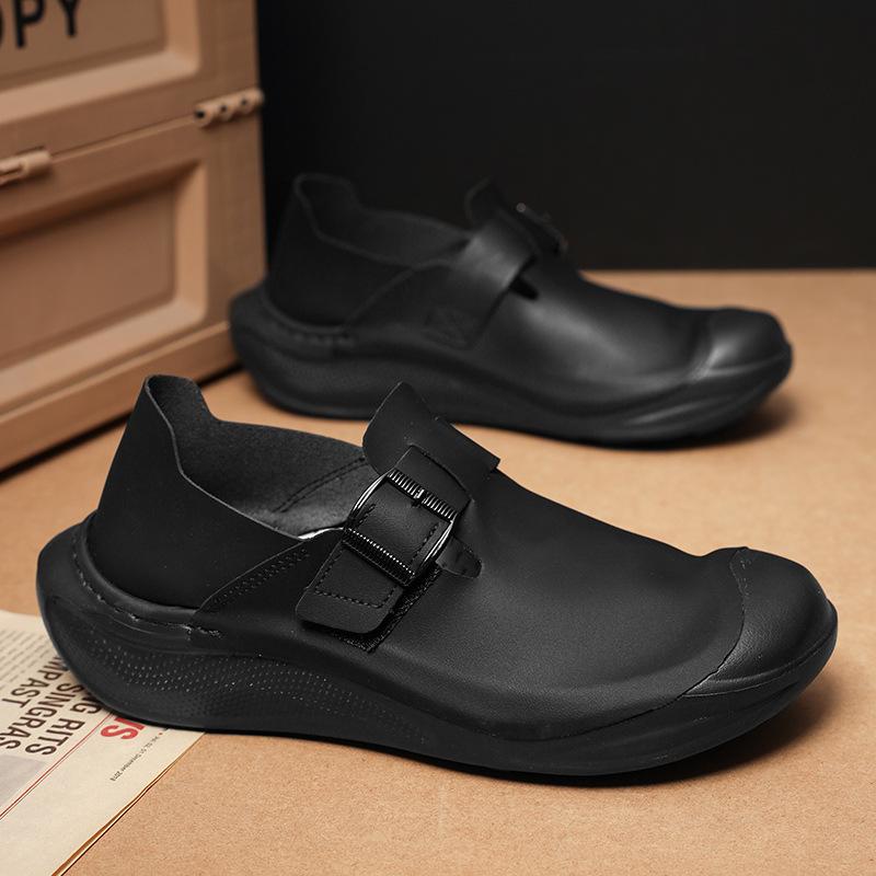 2025 Summer New Slippers Men's Korean Version Trendy Casual Lazy One Pedal Trendy Shoes Breathable Versatile Bag Head Half Drag