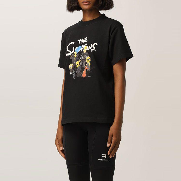 Balenciaga Футболка женская черная обычного кроя 670943TLVG70100