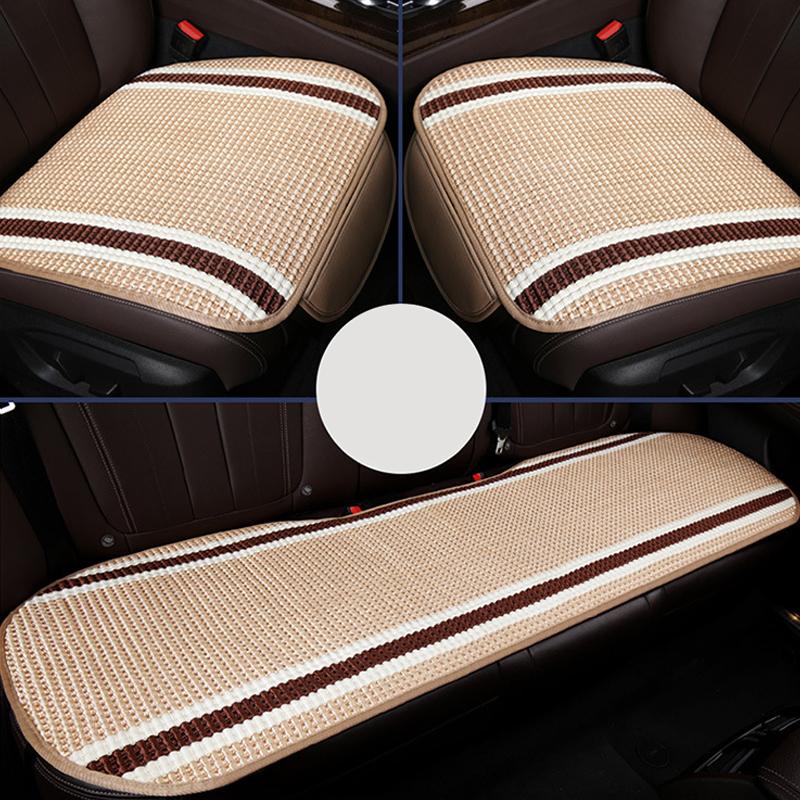 Трендовый вязаный чехол для подушки на автомобильное сиденье, летний дышащий ледяной шелк, четырехсезонный защитный коврик для автомобильного сиденья, передний и задний коврик для сиденья