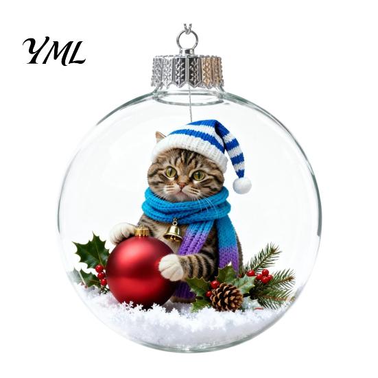 Creative Winter Holiday Gifts Glowing Christmas Story Ornament, Light?Up Mini Animals Hanging Ball Ornament with Warm 3D Scene Baubles LED
