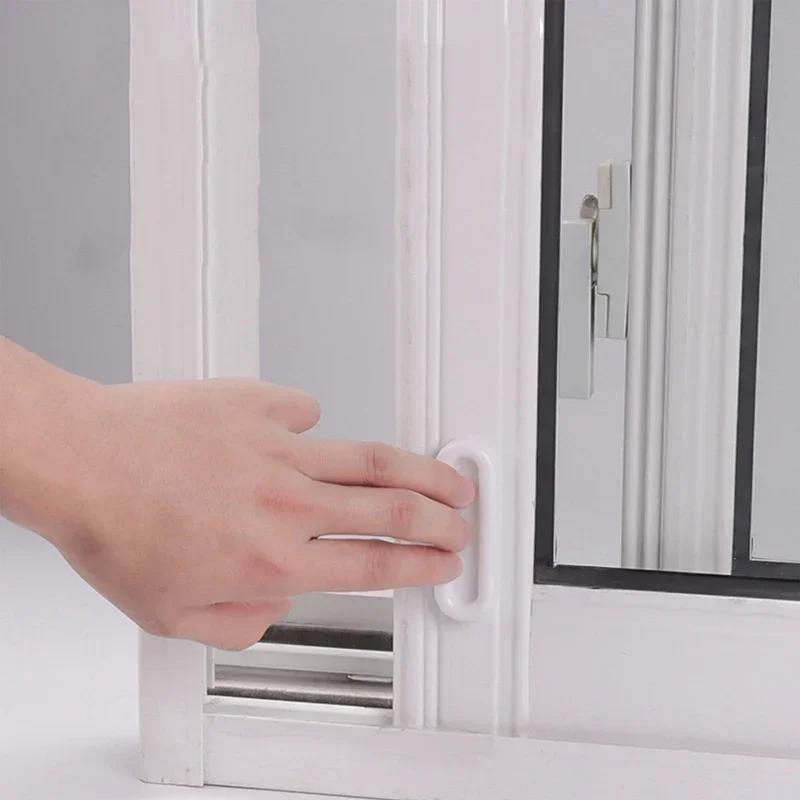 4 шт. самоклеящиеся дверные ручки овальные дверные ручки для межкомнатных дверей стеклянные окна шкафы ящики нескользящие ручки вспомогательные ручки