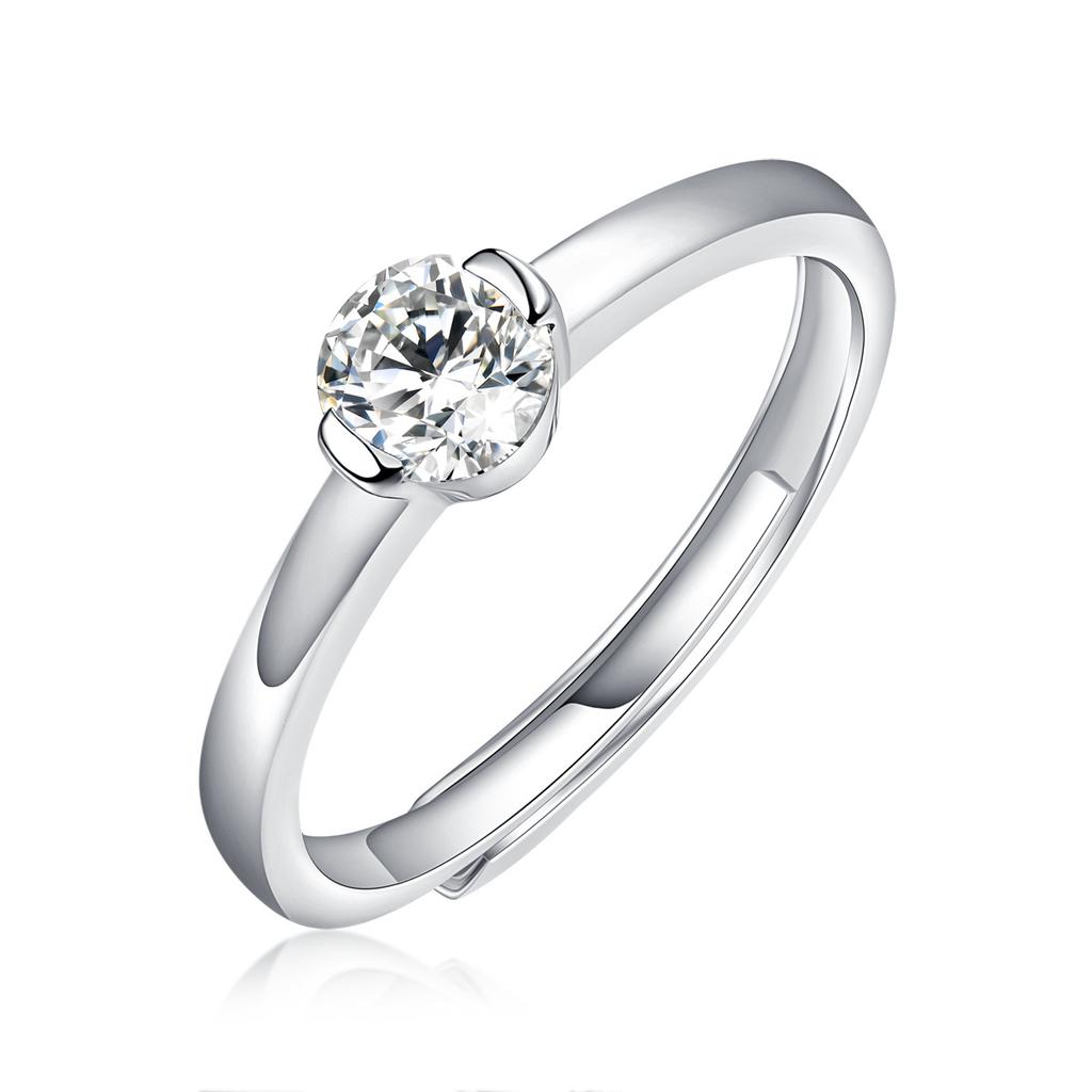 Bague Ringen S925 Простое школьное кольцо с муассанитом 0,5 карата можно открыть, чтобы скорректировать тренд модных аксессуаров