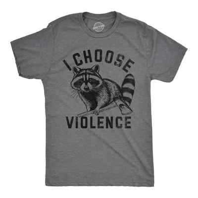 I Choose Violence Raccoon T-Shirt, Funny Drinking Tee