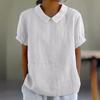 Casual Women Blouse Vintage Soild Peter Pan Collar Female Blouse