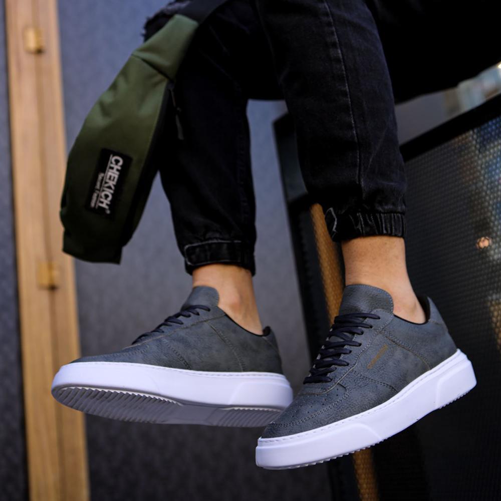 Chekich Мужская обувь черного цвета из искусственной кожи на шнуровке Осенний сезон Кроссовки Повседневная тенденция 2023 года Спортивная воздушная белая подошва CH087s Повседневная CH087