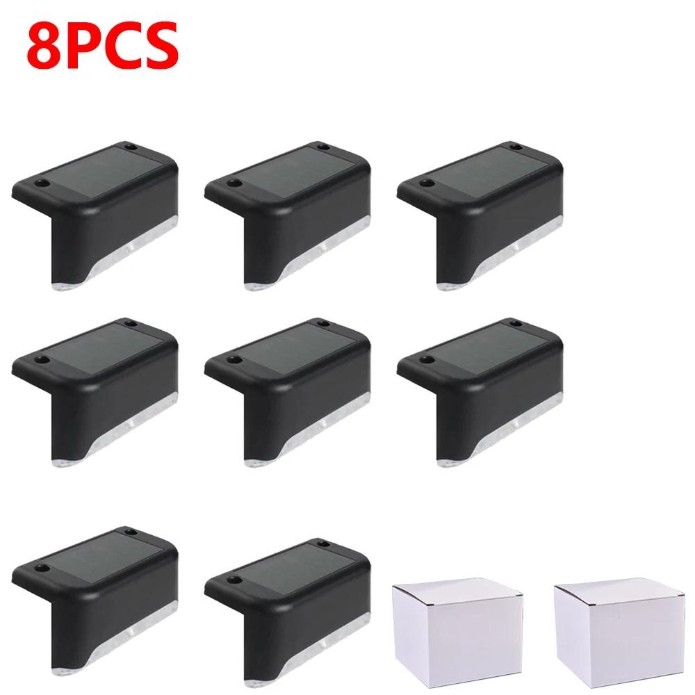 4-32pack Warm White Solar LED Step Lights Waterproof Outdoor Garden Path Stair Balcony Night Light Patio Fence Light Decoration