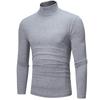 Men Casual High Neck Long Sleeve T-shirt Solid Color Slim Fit Pullover Undershirt Thermal Base Shirt