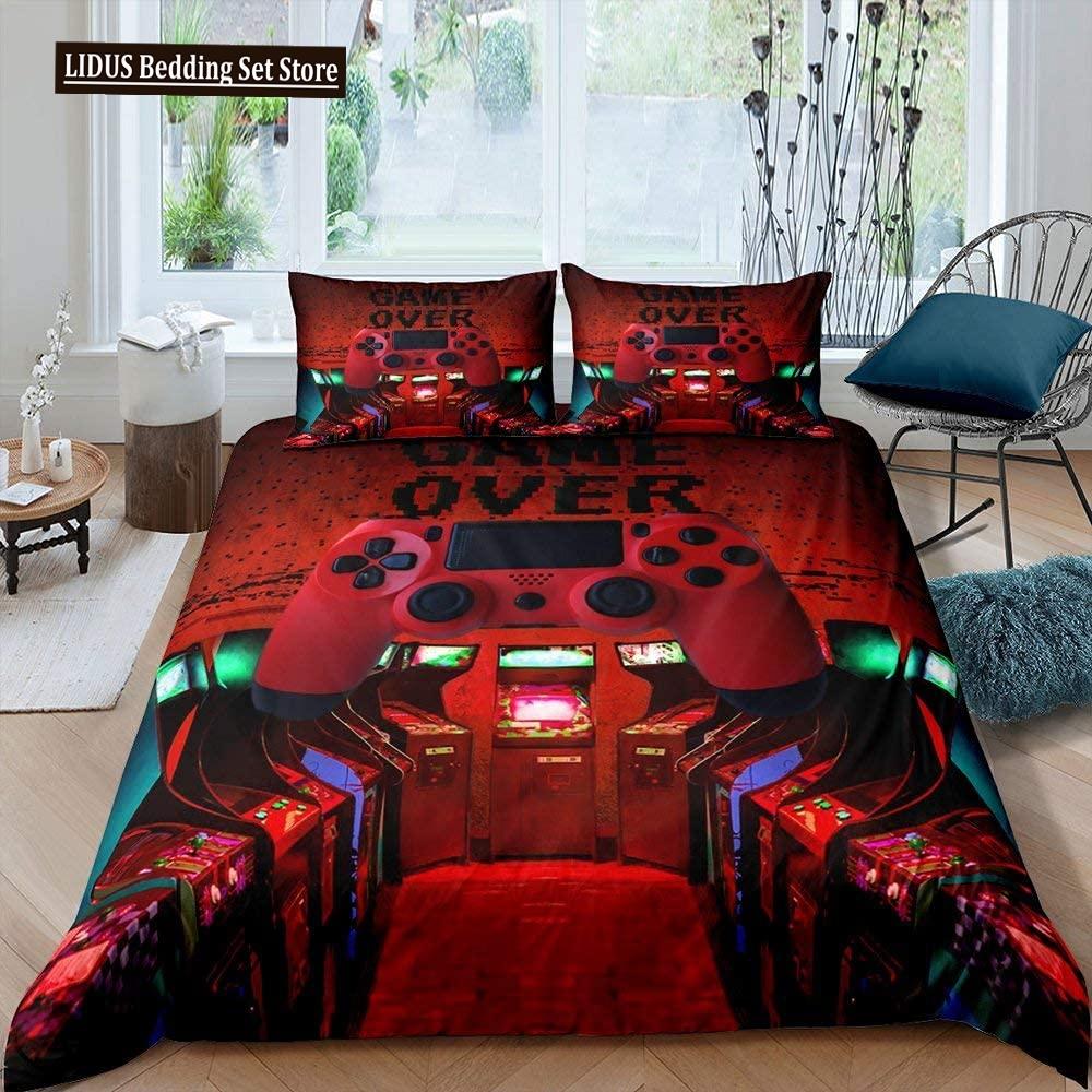 Комплект постельного белья для геймеров King Size, комплект постельного белья для геймеров, для мальчиков, подростков, детей, геймпад, игровой контроллер, комплект постельного белья из 2/3 предметов