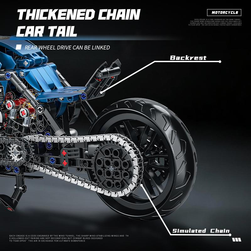2026 New 1:8 Night Racer Motorbike Building Blocks Sets MOC Bricks Motorcycle Model Christmas Gifts for Boys Kids Children