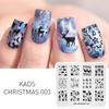kads Рождество 003 DIY пластины для штамповки ногтей шаблоны штампов для ногтей пластины для дизайна ногтей Лось дизайн снежинки
