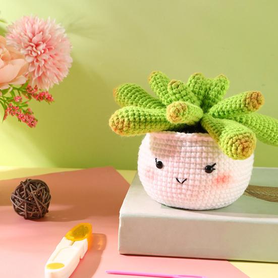 Набор для вязания крючком в форме кактуса для начинающих, набор плетеных материалов «сделай сам», стартовый набор для вязания крючком для взрослых и детей, принадлежности для вязания «сделай сам»