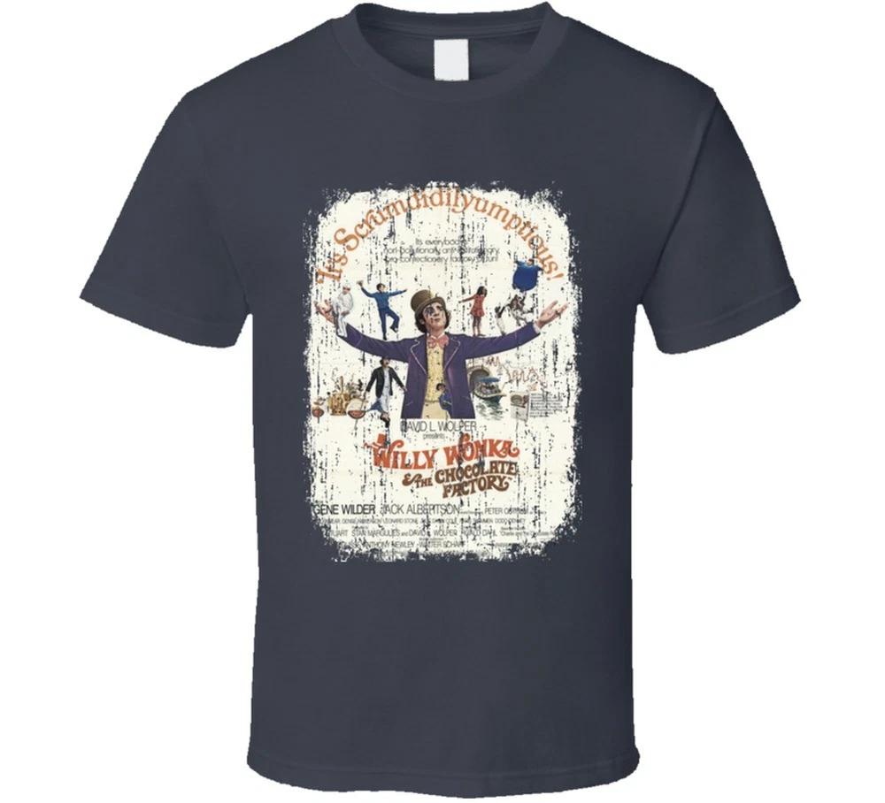 Willy Wonka 70s Classic Family Movie Poster Worn Look Cool T Shirt
