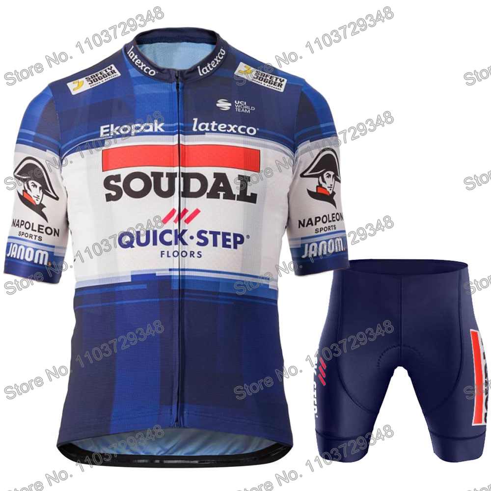 Велоформа Soudal Quick Step Мужской Комплект Летняя Велосипедная Одежда Футболка для Шоссейной Гонки Костюм Женские Велосипедные Шорты-Комбинезон MTB