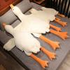 The Same Big White Goose Plush Toy Sleeping On The Side and Comforting The Doll Goose Doll Long Pillow