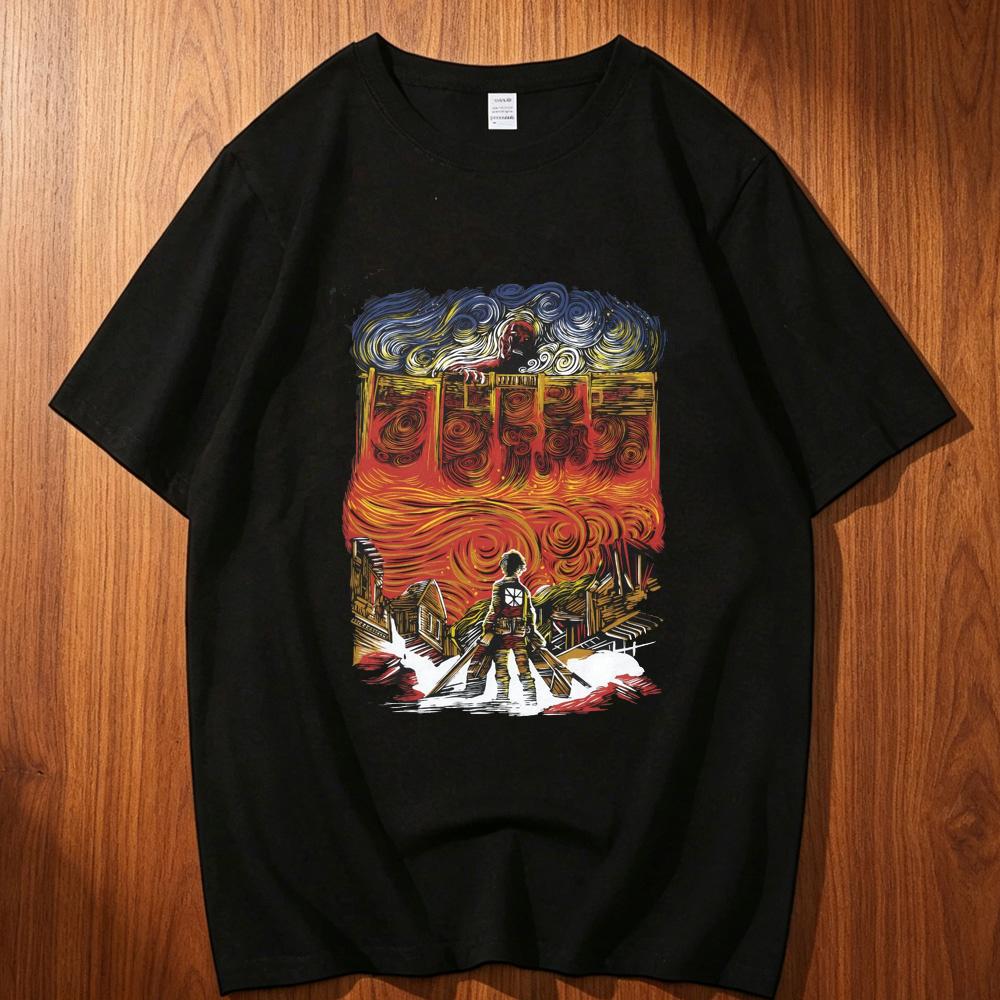 Attack On Titan Cotton T Shirt Teen Colorful Digital Punk Aesthetic Top Tees Kawaii University Psychedelic Vintage Wounisex Retro