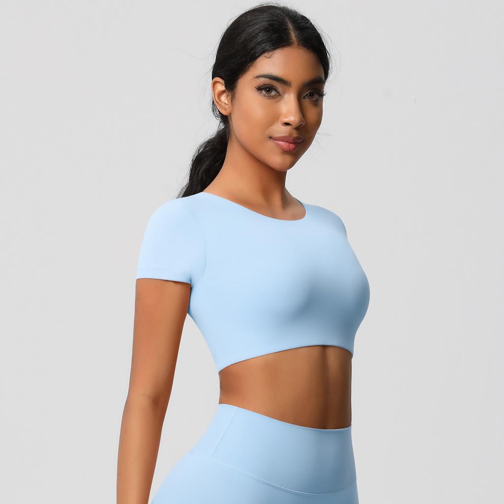 Women High Quality Sport T-Shirts Short-sleeve And with Chest Pads Compressed Quick-dry Super Elastic Suitable For Running Fitness Training Yoga