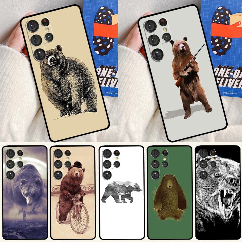 Мультяшный гризли Мягкий чехол для Samsung Galaxy S25 Ultra S9 S10 S20 S21 S22 S23 S24 Plus S24 FE Funda Чехол