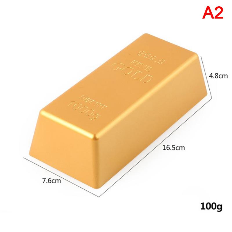 Fake Gold Bar Plastic Golden Paperweight Home Decor Bullion Bar Simulation