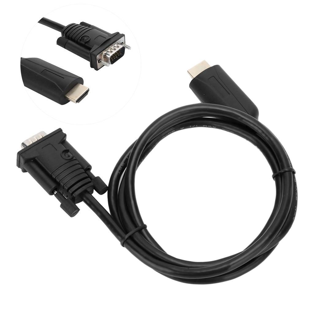 Адаптер-конвертер HDMI в VGA, преобразователь цифрового сигнала в аналоговый с кабелем 1,2 м