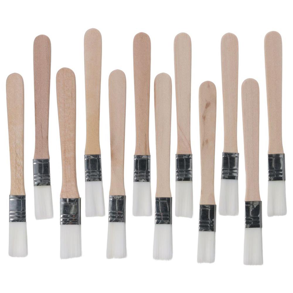 1/12Pcs 0.5 Inch Paint Brush Nylon Wood Handle Cabinets Bent Head Wall