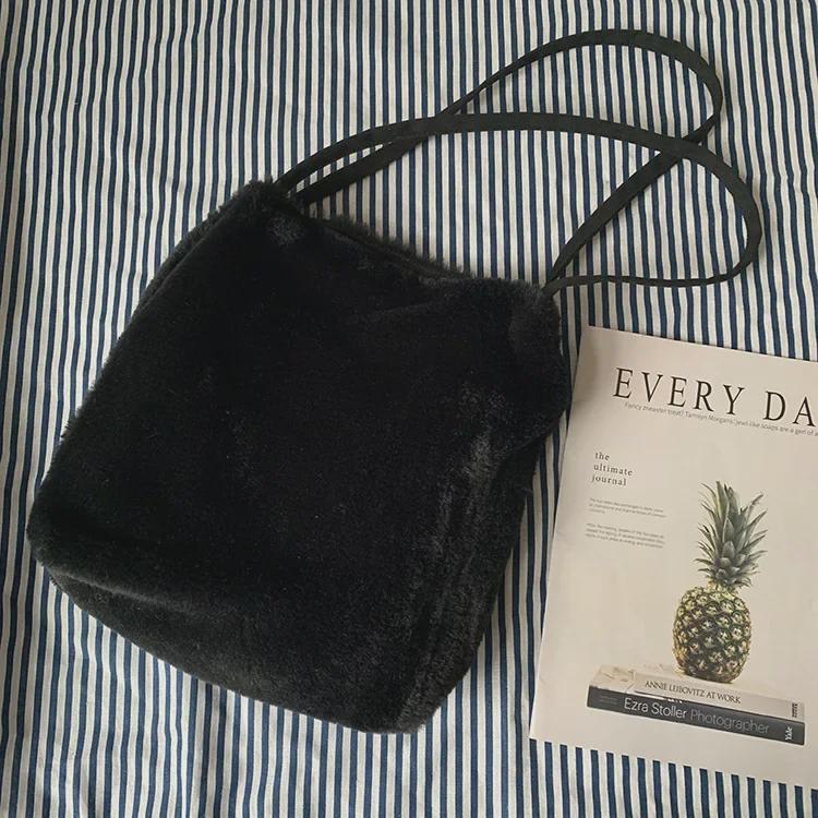 Милая плюшевая сумка 2021 года — осенне-зимняя сумка через плечо в японском и корейском стиле для женщин и девочек