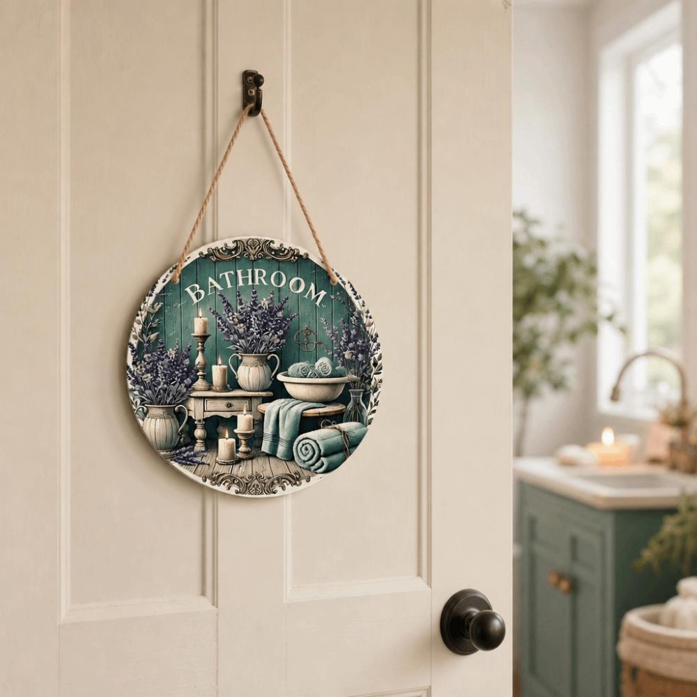 2D Flat Door Wall Decor Lavender Flower Decorative Board Hanging Decoration  Wall Hanging