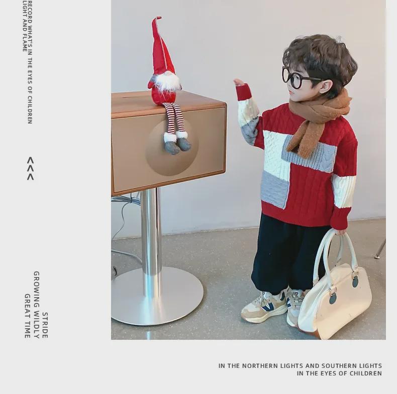 2023 Красивый детский зимний и осенний толстый пуловер - Детский топ в западном стиле на Новый год