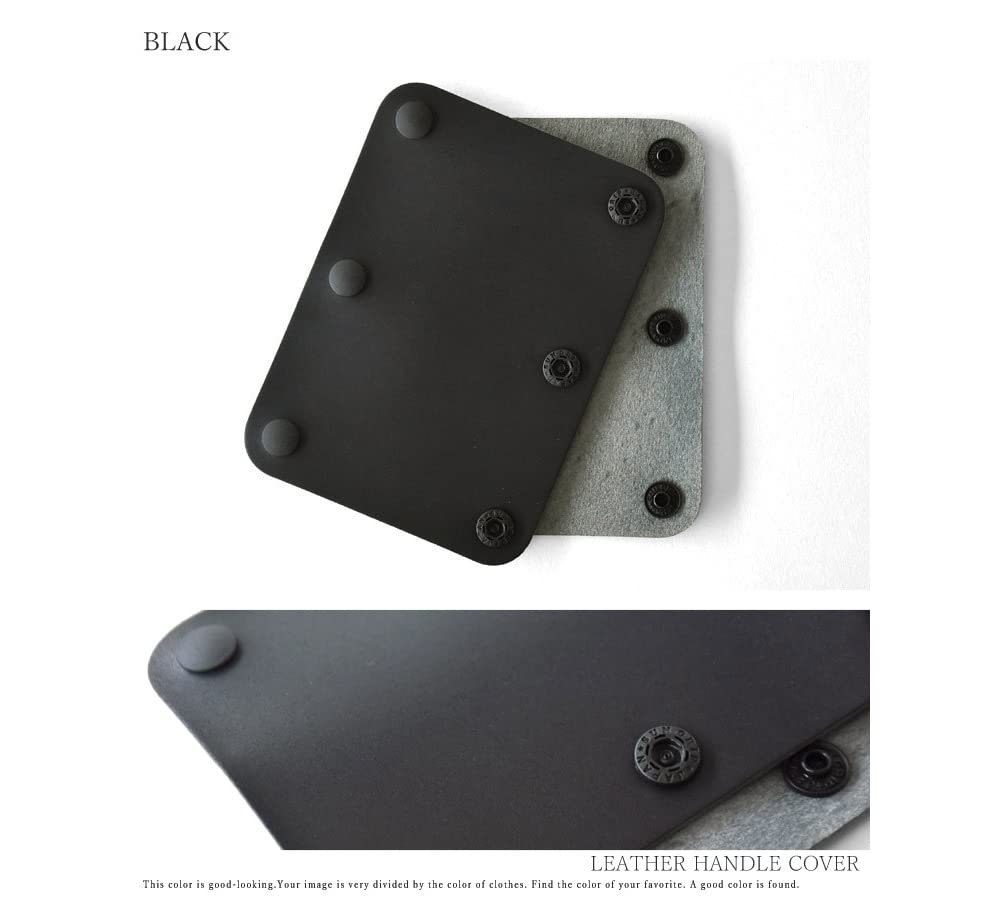 ARUGE Genuine Leather Steering Wheel Cover, Cow Leather, Himeji Leather, Handle Cover, Set of 2, Made in Japan, Black