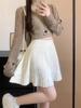 High-Waisted Korean-Style Pleated Knit Skirt for Women - Winter Fashion, Versatile and Short