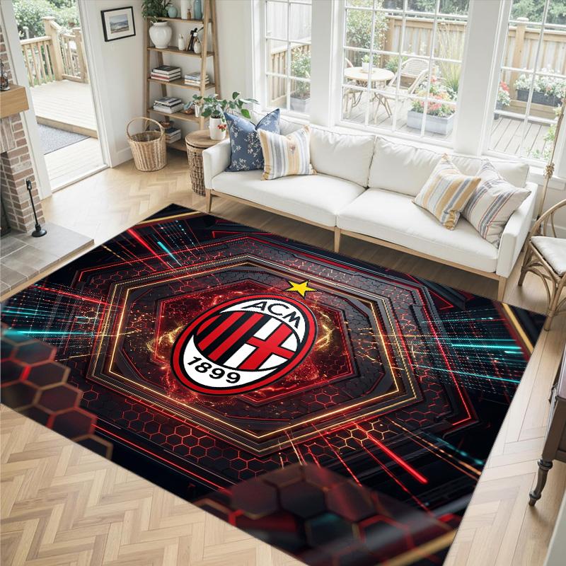 Дизайн AC Milan Кристальный Велюровый Ковер Уютный Не?Нескользящий ковер с принтом для спальни, гостиной, прихожей