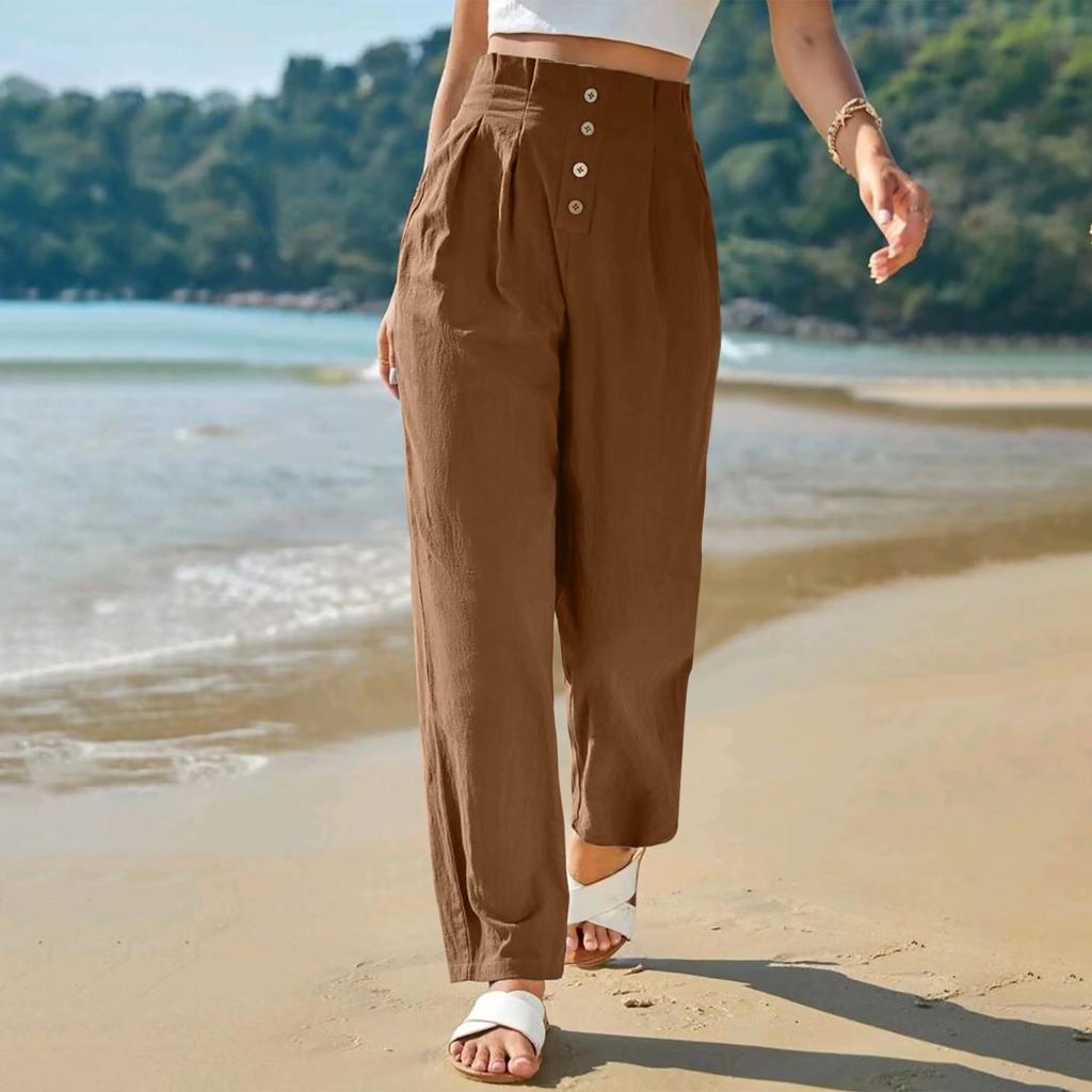 Women's Wide Leg Pants High Elastic Waisted In The Back Business Work Trousers Long Casual Pants