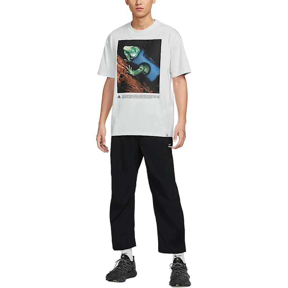 Nike ACG Dri-Fit SS25 Модная Универсальная Свободная Быстросохнущая Футболка с Коротким Рукавом Мужские Топы Горный Белый HJ0890121