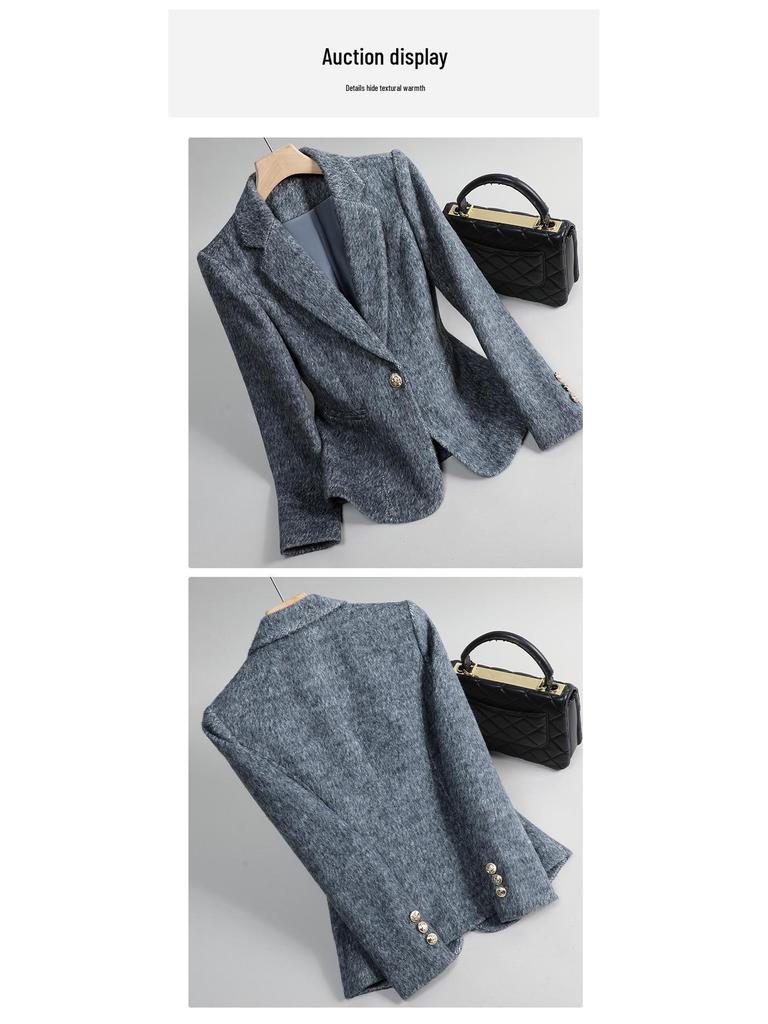 Женский маленький шерстяной блейзер - Стильный и универсальный короткий костюм для осени/зимы 2025
