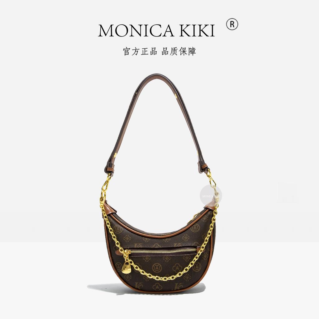 Monica Qiqi Women's Bag Casual Versatile One Shoulder Oblique Cross Commuter Bag 2025 New Chain Crescent Bag